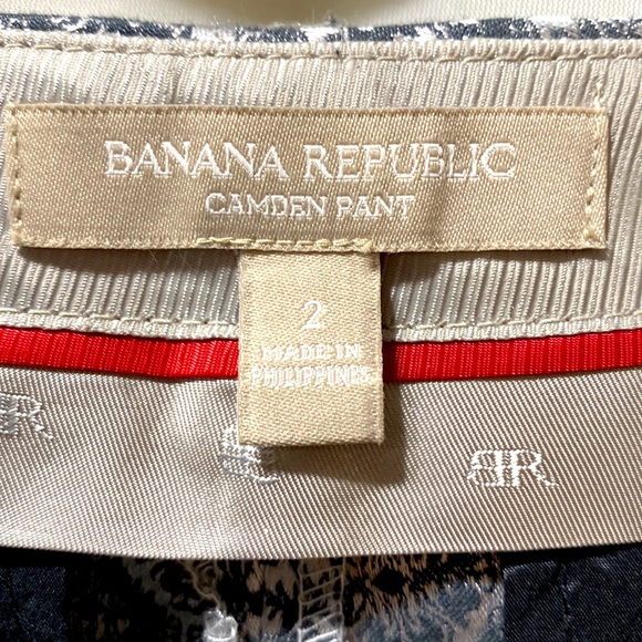 BANANA REPUBLIC BLACK/SILVER CAMDEN PANT COTTON/POLYESTER/SPANDEX SZ 2 - Picture 8 of 14
